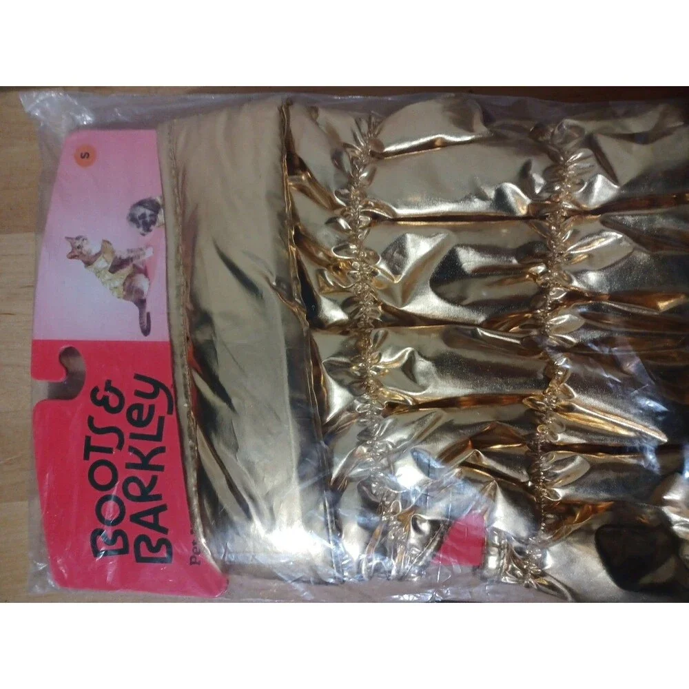 Boots & Barkley Dog Size S up 2 20lb 2 Metallic Gold Silver Puffer Coat + Hat